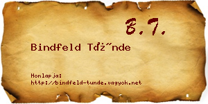 Bindfeld Tünde névjegykártya